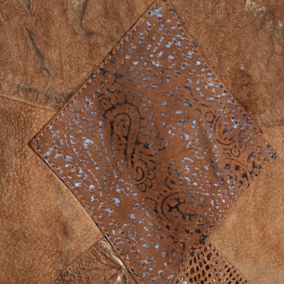 Winlit Brown Leather Bomber Coat - Picture 8 of 16